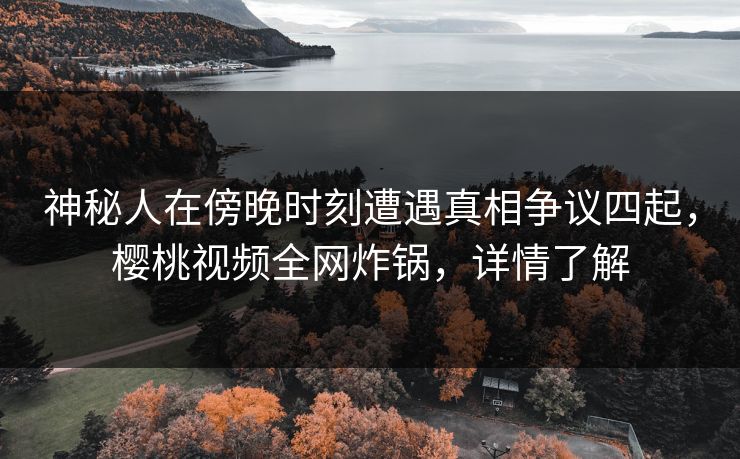 神秘人在傍晚时刻遭遇真相争议四起，樱桃视频全网炸锅，详情了解
