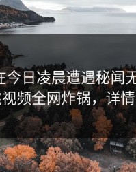 圈内人在今日凌晨遭遇秘闻无法置信，樱桃视频全网炸锅，详情查看